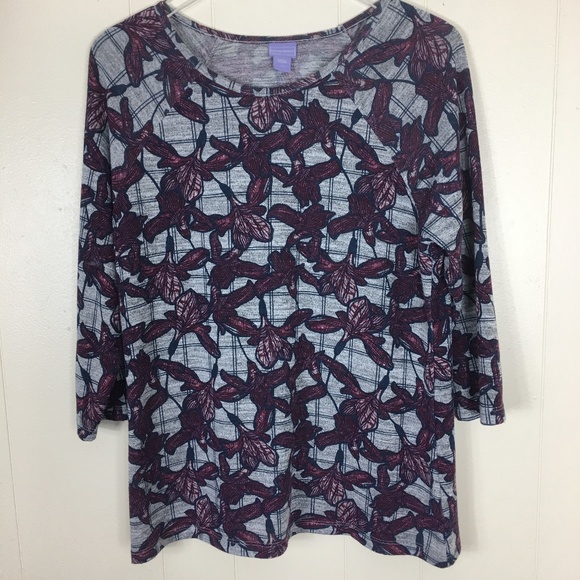 Laura Scott Tops - Laura Scott Long Sleeve Floral Women's Top size L.